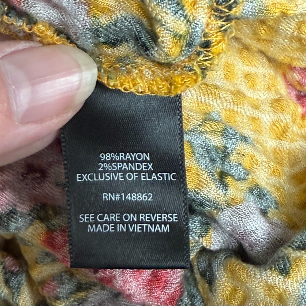 Torrid Floral Boho Tunic 5 | Mustard Yellow Crinkle V-Neck Top Fall Festival - Picture 6 of 8